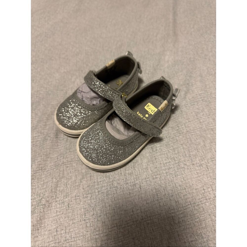 Keds Kate Spade Size 2C 3C Lot New Pink Gliter Kat Silver Cheetah Leopard - Picture 8 of 9